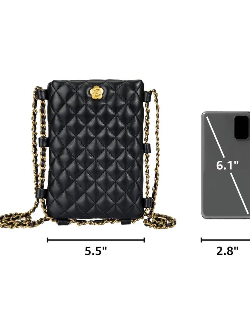 Quilted Small Crossbody Bags for Women Trendy Cell Phone Purse - Picture 3 of 8